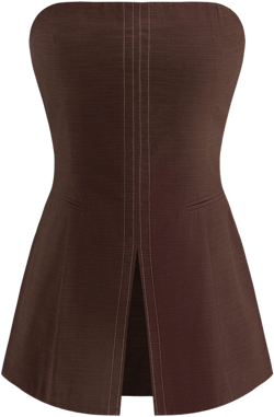 Cotton-blend Solid Stitch Lace Up Split Tube Top