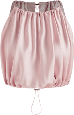 Satin Boat Neck Solid Drawstring Ruched Crop Top