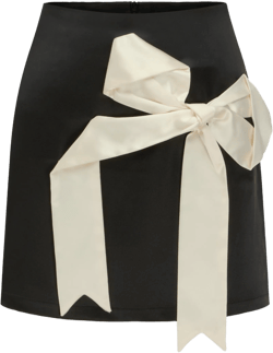 Satin Mid Rise Bowknot Mini Skirt