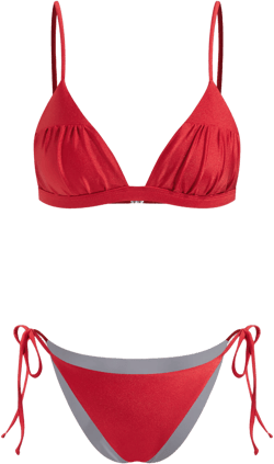 V-neck Ruched Bracelet Tie Side Bikini Set