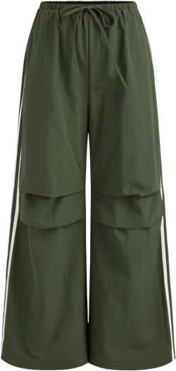 Mid Rise Solid Side Striped Pocket Cargo Pants
