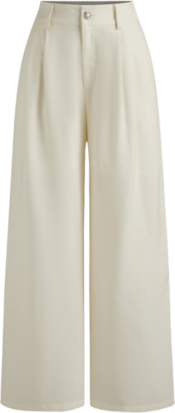 Tweed Mid Rise Wide Leg Trousers