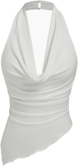 CDR Cowl Neck Asymmetrical Hem Tank Top
