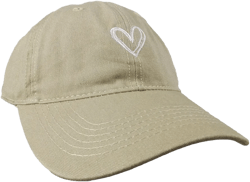 Anna-Kaci Women's Heart Embroidered Baseball Cap Low Bun Soft Cotton Trucker Hat-Light Khaki