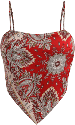 Boho Paisley Bowknot Crop Tank Top