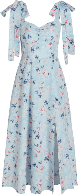Floral Bowknot Corset Midi Dress