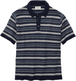 AE Weekend Striped Sweater Polo Shirt