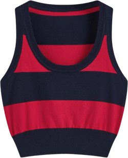 Knit Scoop Neckline Striped Crop Tank Top
