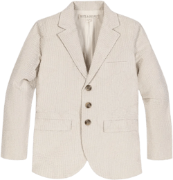 Hope & Henry Boys' Organic Classic Seersucker Suit Jacket, Tonal Tan Seersucker, 10