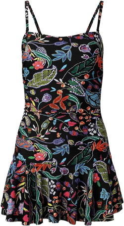 VENUS Womens Venice Skirted Swim Dress  -  8, Midnight Elegance