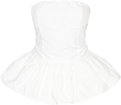 White Bandeau Puff Ball Top
