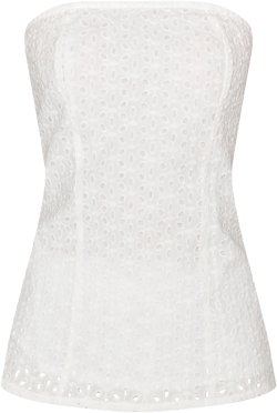  White Embroidered Bandeau Top