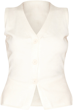 Petite Cream Knitted Longline Vest