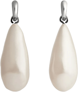 Women's Palazzo Pearl Earrings  in Antique Silver