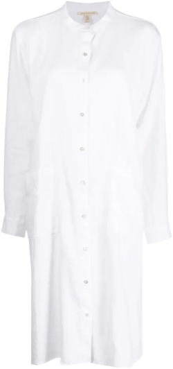 long-sleeve linen shirtdress