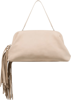 fringed clutch bag