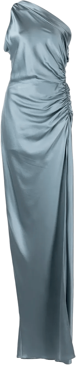 gathered-detail silk gown