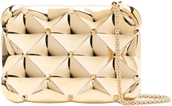 Rockstud metallic clutch bag