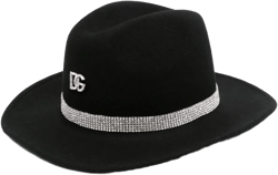 crystal-embellished fedora hat