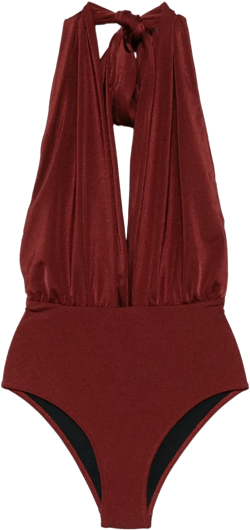gathered-detail swimsuit