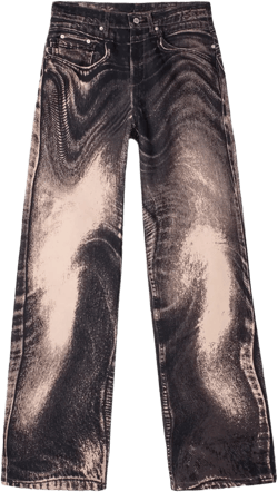 melting-effect mid-rise straight-leg jeans