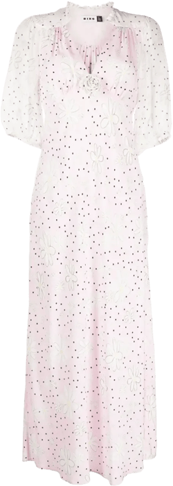 Nicolette faux-flower short-sleeve dress
