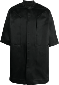 band-collar satin shirt