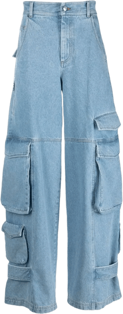cargo-pocket wide-leg jeans