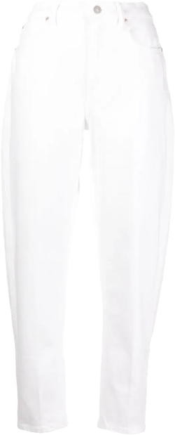 high-waisted cotton jeans 