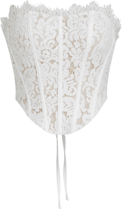 Lace Floral Lace Up Bandeau Corset Top