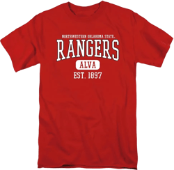 LOGOVISION Official Collegiate Distressed Est. Date Short Sleeve Unisex for Men & Women Cotton T Shirt Collection 1 Large Northwestern Oklahoma State University