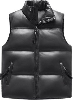 WENKOMG1 Winter Puffer Vest For Men,Lightweight Packable Ski Vest Zip Up Sleeveless Water Resistant Outerwear 3X-Large H-black