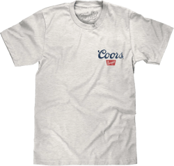 Tee Luv Men's Coors Banquet Beer Front and Back Faded Graphic T-Shirt Medium Ash Gray