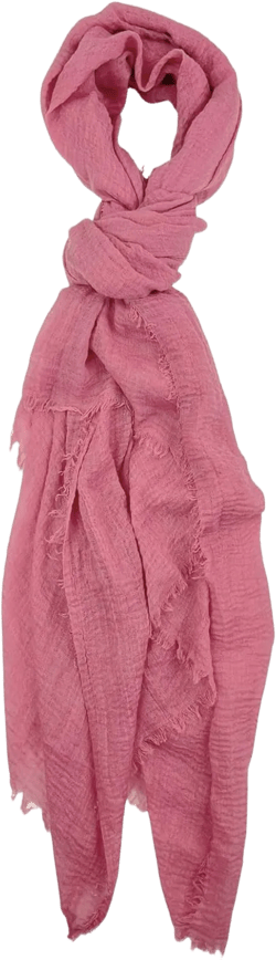 Humble Hilo Womens Woven Bohemian Style Gauze Scarf,Shawl, Head Wrap Fringed Edge Lightweight, Long Folds Small Carnation