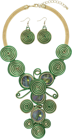 Statement African Necklace For Women African Jewelry Costume Earring Sets Tribal Fashion Colorful Big Rhinestone Crystal Pendent Collar Choker Bold Chunky Bib Handmade C green