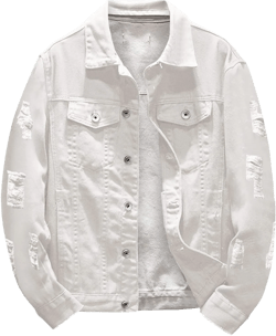 Jackets for Men Casual Solid Long Sleeve Button Down Lightweight Jackets Regular Fit Collared Denim Jacket Coats 3X-Large White