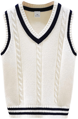 Kids Boys Girls Sweater Vest V-Neck Sleeveless Cable Knit School Uniform Sweater Pullover Tank Top 11-12 Years White a