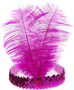 Mrotrida Sequins Feather Headpiece Headband 1920s Carnival Party Headwear for Women Grils Rose-2