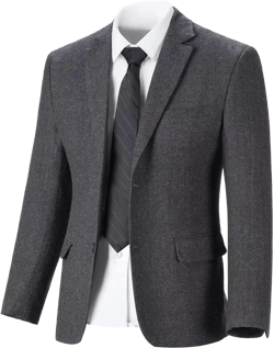 Mens Herringbone Tweed Blazer Vintage Wool Blend Sport Coat Jacket 2 Button Casual Wedding Groomsmen Prom Suit Large Gray