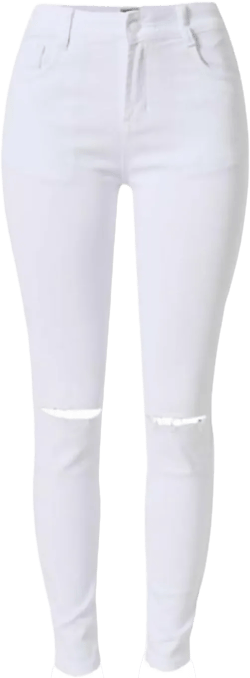 Women High Waist Jeans 36 White