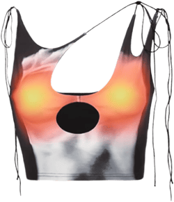 CAPE CLIQUE Womens Sexy Y2K Crop Tops Lace Up Body Print Hollow Out Summer Tie Dye Sleeveless Cami Plunge Tank Top X-Large A#black-orange