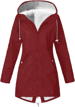 BOXIACEY Womens Waterproof Rain Jacket Fleece Lined Rain Coats Lightweight Rain Jacket Hooded Windbreaker Jackets Small 04-wine