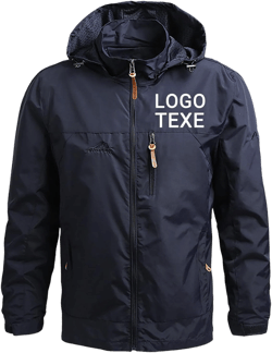 Custom Men's Track Jacket Add Logo Text Customized Athletic Windbreaker Blue Large