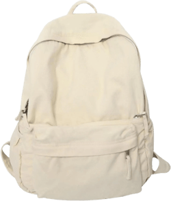 Sumleno Canvas Backpack For Men Women Lightweight Casual Daypack Medium Size Aesthetic Backpack Outdoor Shopping Bag (White)