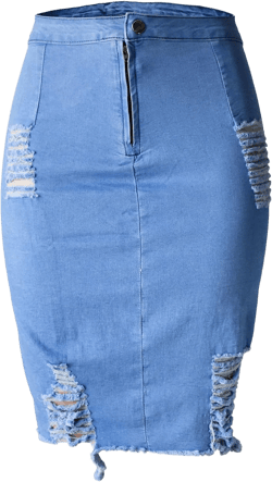 Aodrusa Distressed Jean Skirt for Women Stretch Denim Ripped Mini Short Casual A Line Above Knee Length