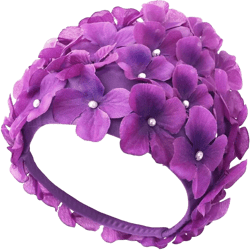 ESHOO Handmade Women Floral Petal Swim Cap Retro Bathing Caps for Long/Short Hair,Suitable for Swimming Pool/Beach/Vacation Purple