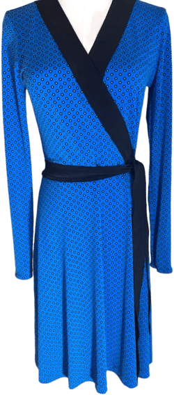 White House Black Market Womens Reversible Sky Blue Wrap Dress