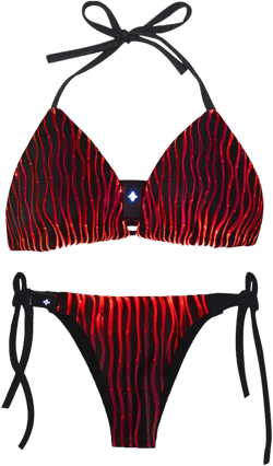 Lingerie Set for Women Light Up Bikini Bra and Panty Led Sexy Strappy Underwear Glow in The Dark 7 Colors Swimsuit Luminous Two Piece Nightwear for Party(Black)