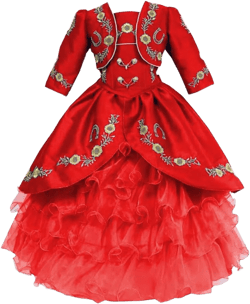 Gold Embroidery Ball Gown Mini Quinceanera Pageant Prom Dresses for Little Girls Kids Juniors with Jacket Satin 2025 Charro 11 Red/Gold