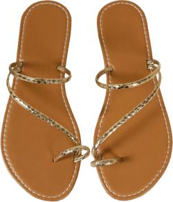 OYOANGLE Women's Open Toe Strappy Flat Sandals Toe Ring Thin Straps Thong Sandals Lightweight Leather Slides